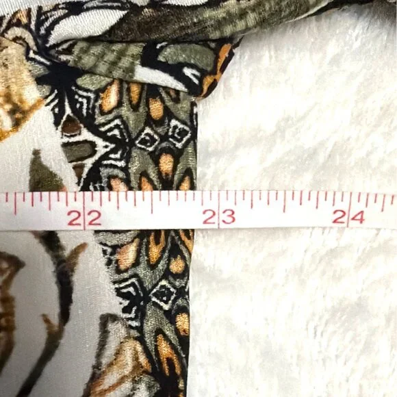 Ruby Rd. Petite PXL Womens Boho Tunic Top 3/4 Sleeve Multicolor Geometric Print - Picture 4 of 5